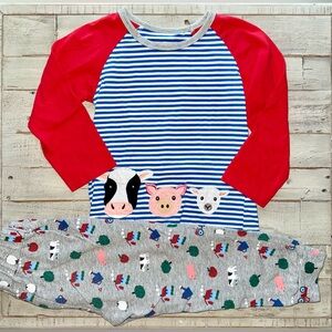 Jumping Meters boys size 6T LS top & pants set EUC similar to mini Boden farm